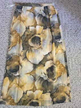 Simon Chang VTG Abstract Watercolour Large Floral Print Midi Maxi Skirt 10 boho